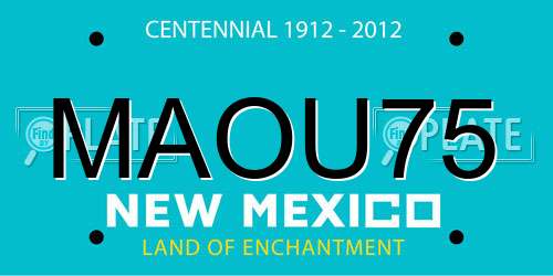 MAOU75 New Mexico License Plate