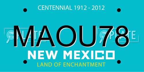 MAOU78 New Mexico License Plate