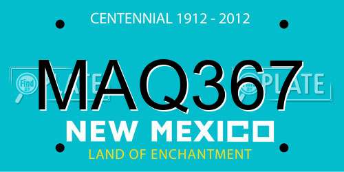 MAQ367 New Mexico License Plate