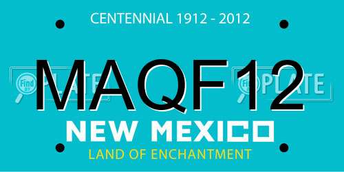 MAQF12 New Mexico License Plate