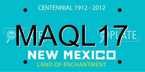 MAQL17 New Mexico License Plate