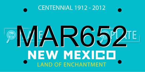 MAR652 New Mexico License Plate
