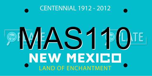MAS110 New Mexico License Plate