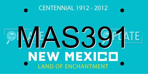 MAS391 New Mexico License Plate