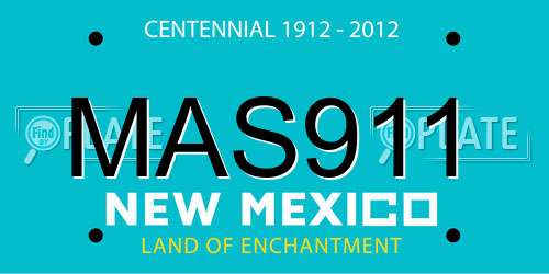 MAS911 New Mexico License Plate