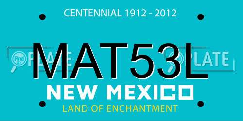 MAT53L New Mexico License Plate