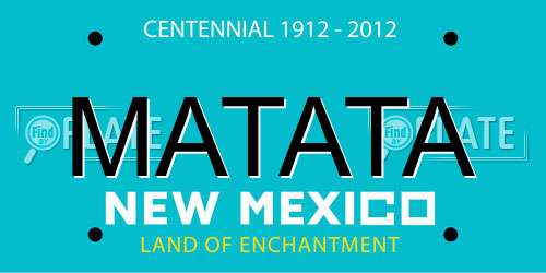 MATATA New Mexico License Plate