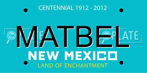 MATBEL New Mexico License Plate