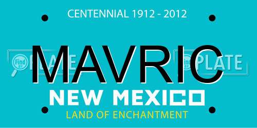MAVRIC New Mexico License Plate