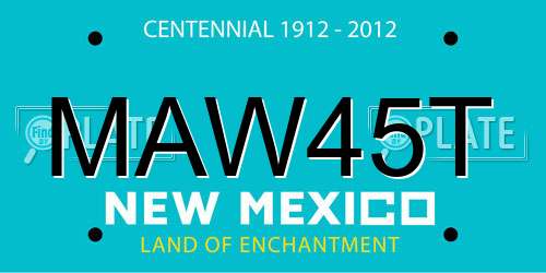 MAW45T New Mexico License Plate