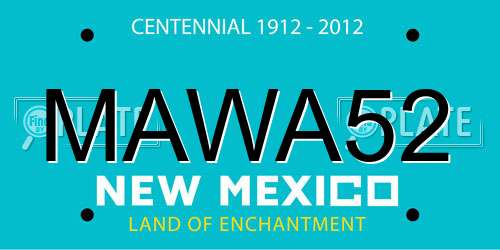 MAWA52 New Mexico License Plate