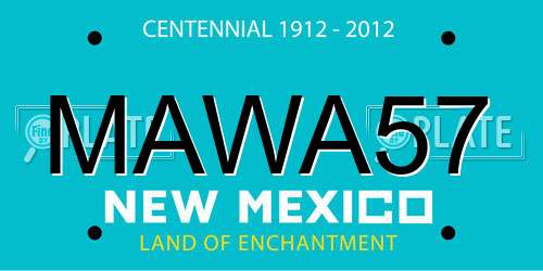 MAWA57 New Mexico License Plate