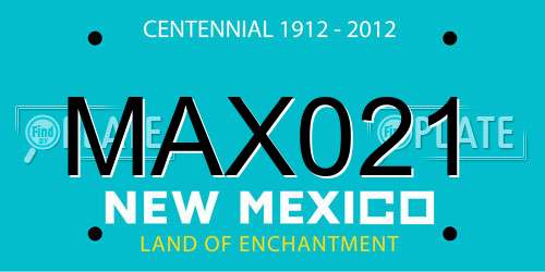 MAX021 New Mexico License Plate