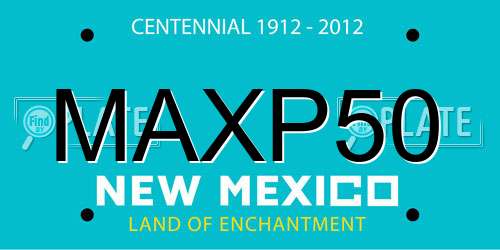 MAXP50 New Mexico License Plate