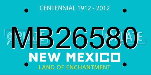MB26580 New Mexico License Plate