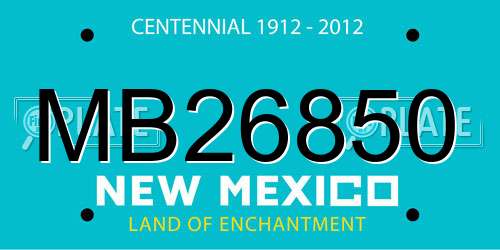 MB26850 New Mexico License Plate