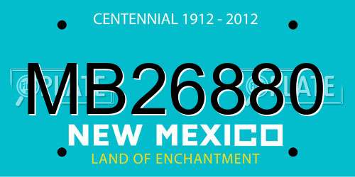 MB26880 New Mexico License Plate