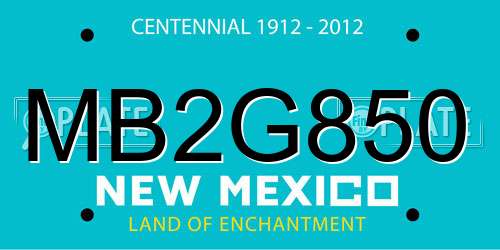 MB2G850 New Mexico License Plate
