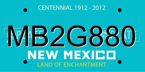 MB2G880 New Mexico License Plate