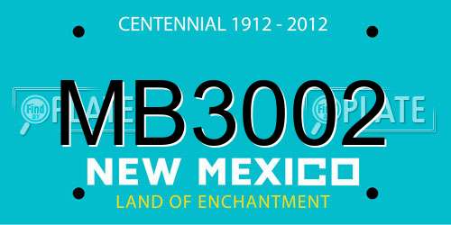 MB3002 New Mexico License Plate