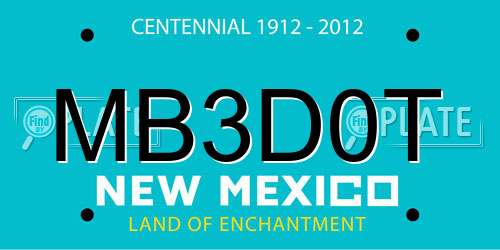 MB3D0T New Mexico License Plate