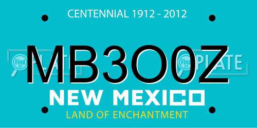 MB3O0Z New Mexico License Plate