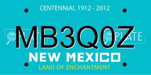 MB3Q0Z New Mexico License Plate