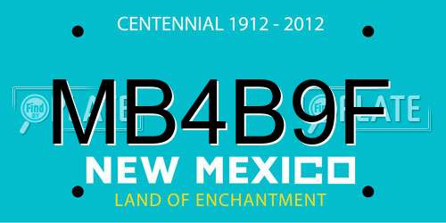 MB4B9F New Mexico License Plate