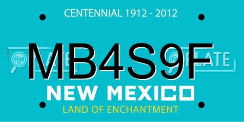MB4S9F New Mexico License Plate