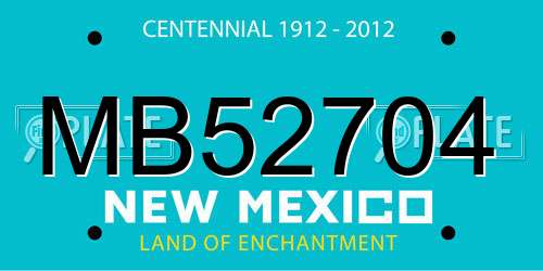 MB52704 New Mexico License Plate