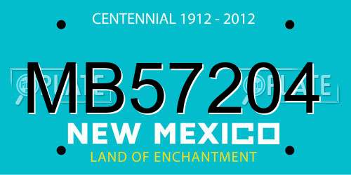 MB57204 New Mexico License Plate