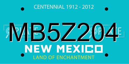 MB5Z204 New Mexico License Plate