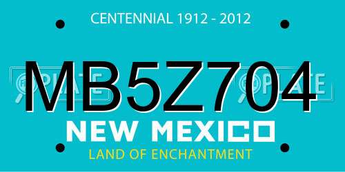 MB5Z704 New Mexico License Plate