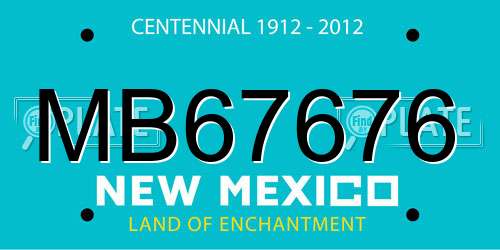 MB67676 New Mexico License Plate