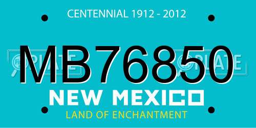 MB76850 New Mexico License Plate