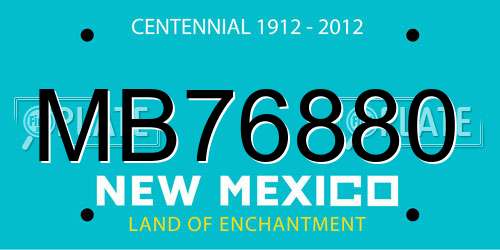 MB76880 New Mexico License Plate