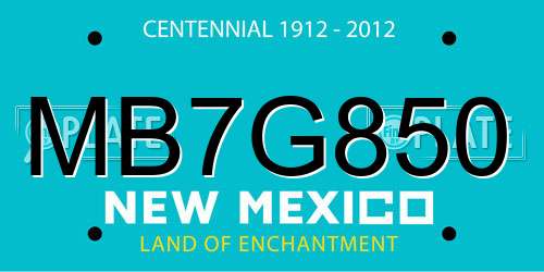 MB7G850 New Mexico License Plate