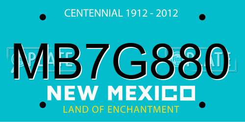 MB7G880 New Mexico License Plate