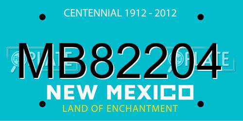 MB82204 New Mexico License Plate