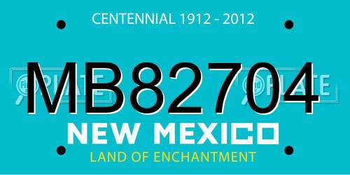 MB82704 New Mexico License Plate