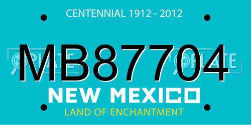 MB87704 New Mexico License Plate