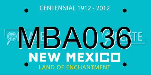 MBA036 New Mexico License Plate