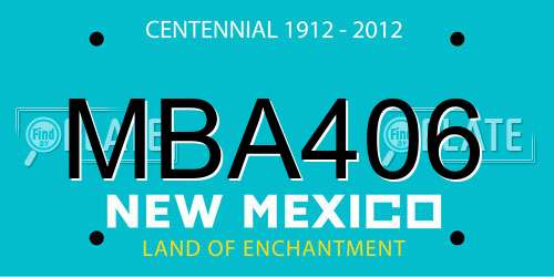 MBA406 New Mexico License Plate