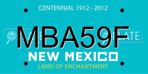 MBA59F New Mexico License Plate