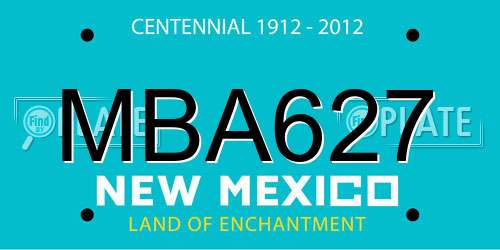 MBA627 New Mexico License Plate