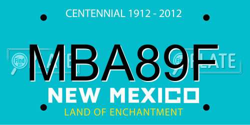 MBA89F New Mexico License Plate