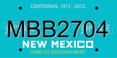 MBB2704 New Mexico License Plate