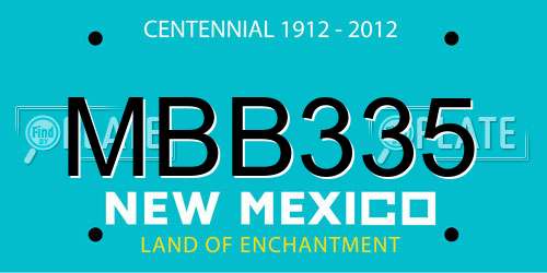 MBB335 New Mexico License Plate