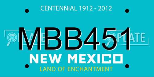 MBB451 New Mexico License Plate