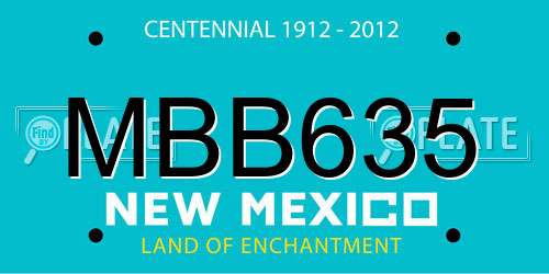 MBB635 New Mexico License Plate